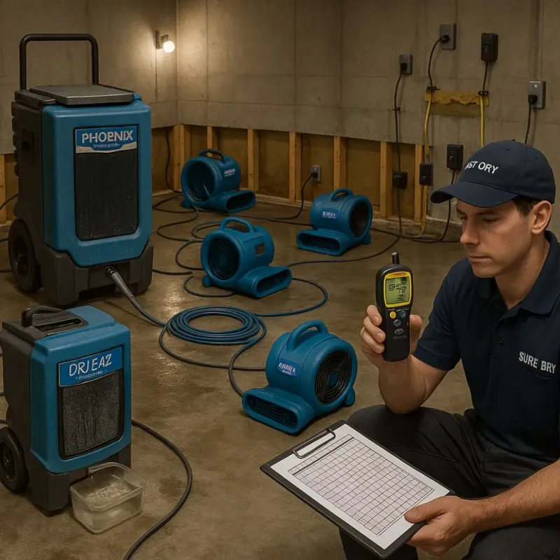 Structural Drying and Dehumidification process in Greenwich, OH